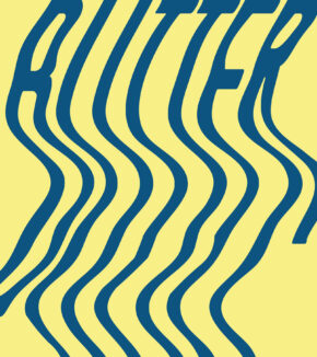 a graphic of the word butter that looks melted
