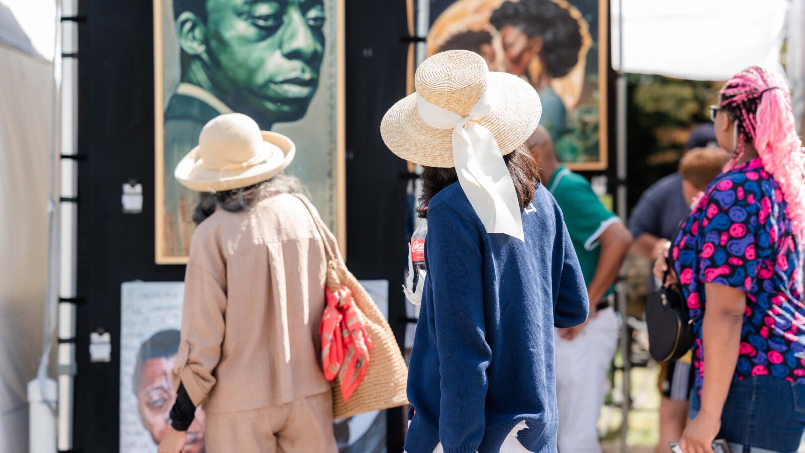 people attending an art fair
